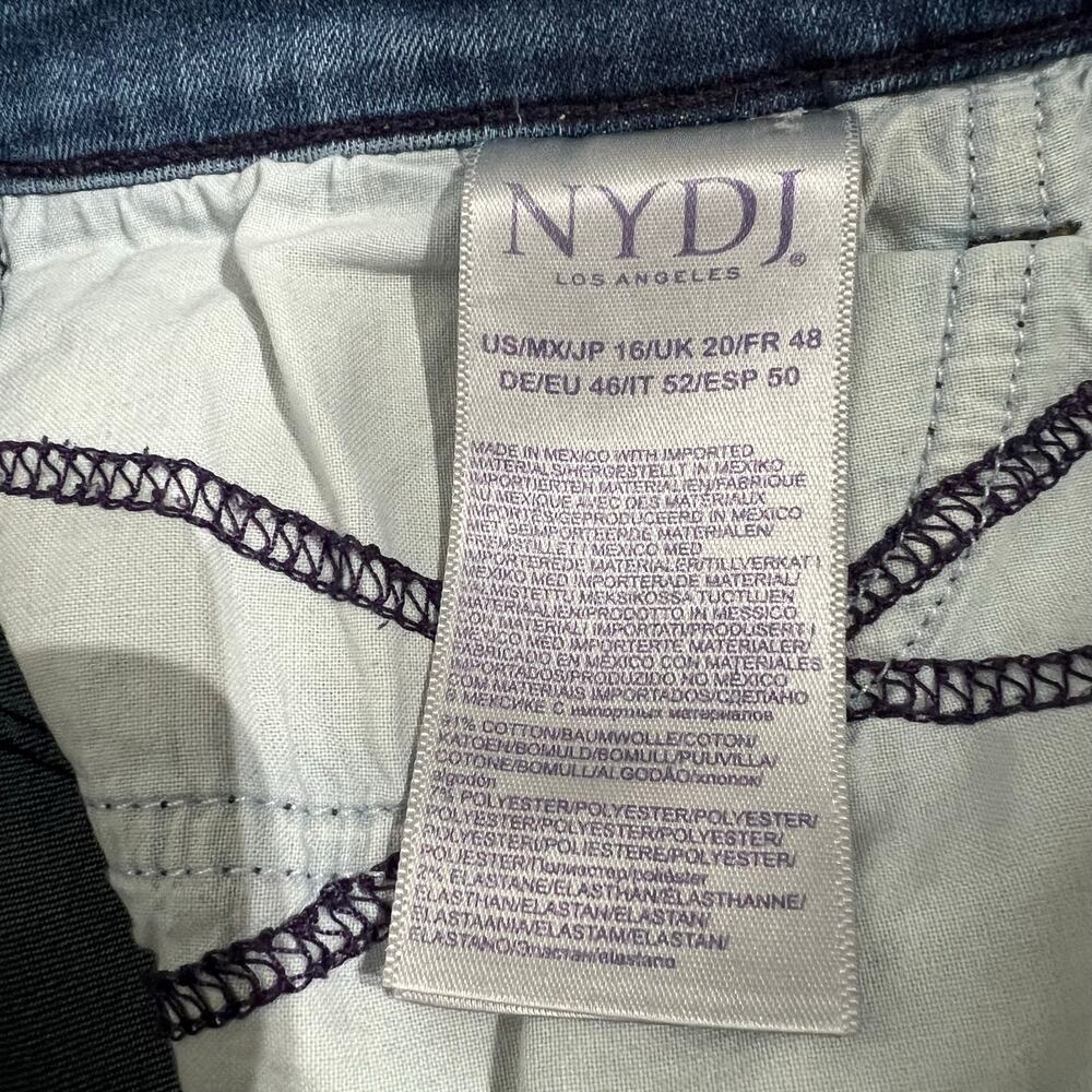 NYDJ Jeans Women's Size 16 Blue Dayla Wide Cuff Crop Medium Wash Stretch Capri - Picture 4 of 10